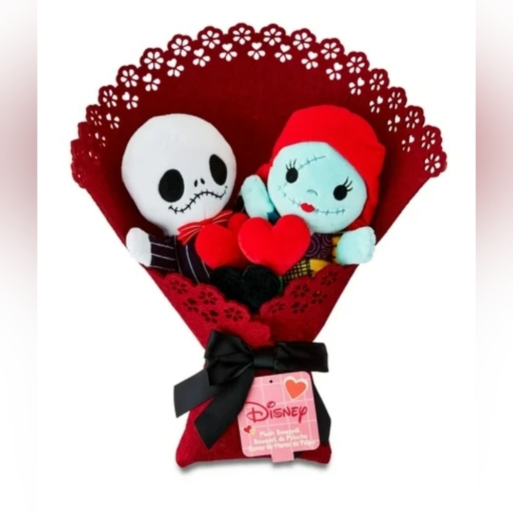 15" Nightmare Before Christmas Jack and Sally Plush Valentine's Bouquet